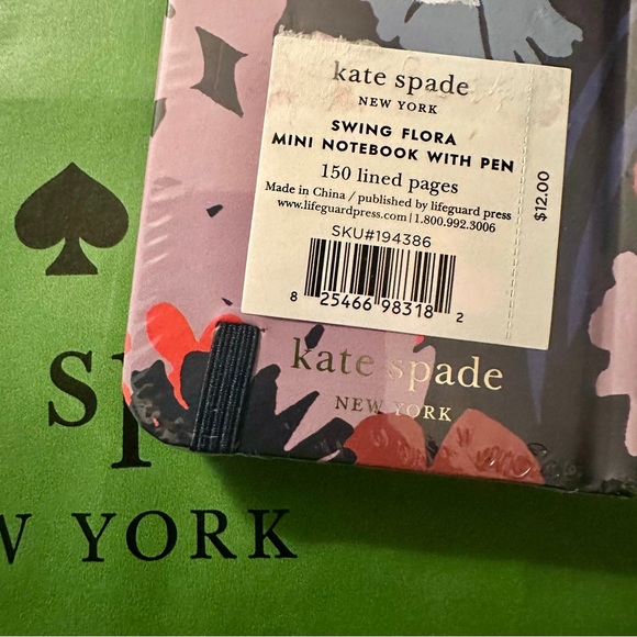 Kate Spade Swing Flora Mini Notebook With Pen - Picture 4 of 5